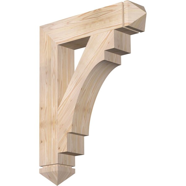 Ekena Millwork Merced Arts & Crafts Smooth Bracket, Douglas Fir, 5 1/2"W x 28"D x 36"H BKT06X28X36MRC03SDF - main